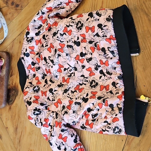 Disney Collect By Tutu Couture Pink Satin Puffy Zippered Jacket Minnie Mouse 3T - Picture 8 of 9